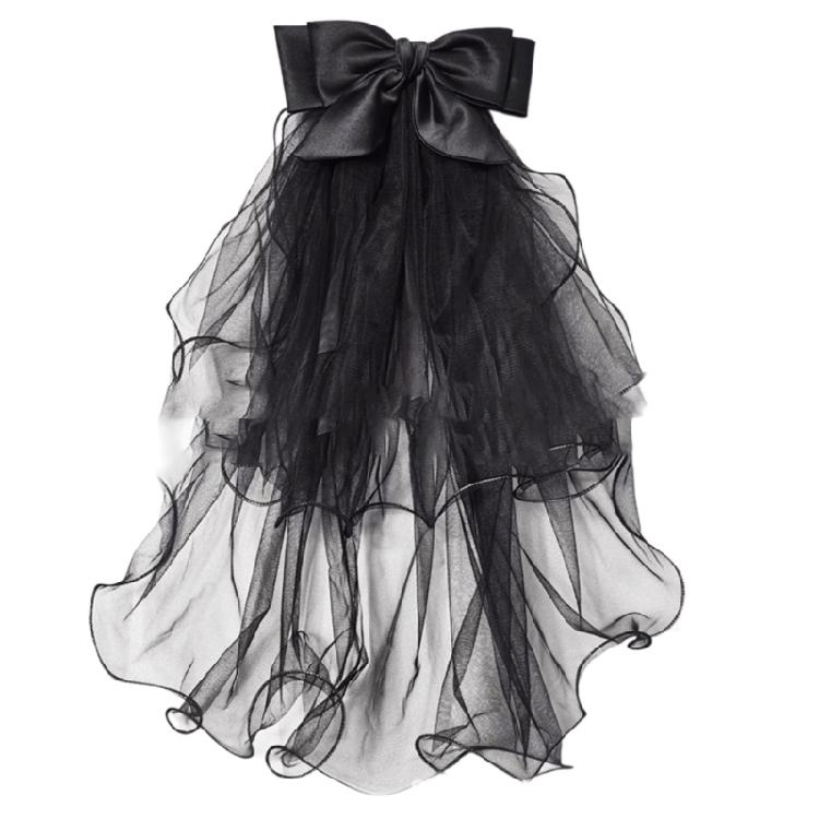 Hochzeitstüll Brautspitzen-Schleier mit Schleife/Blumenbesatz Eleganter Schleier für Brautjungfern