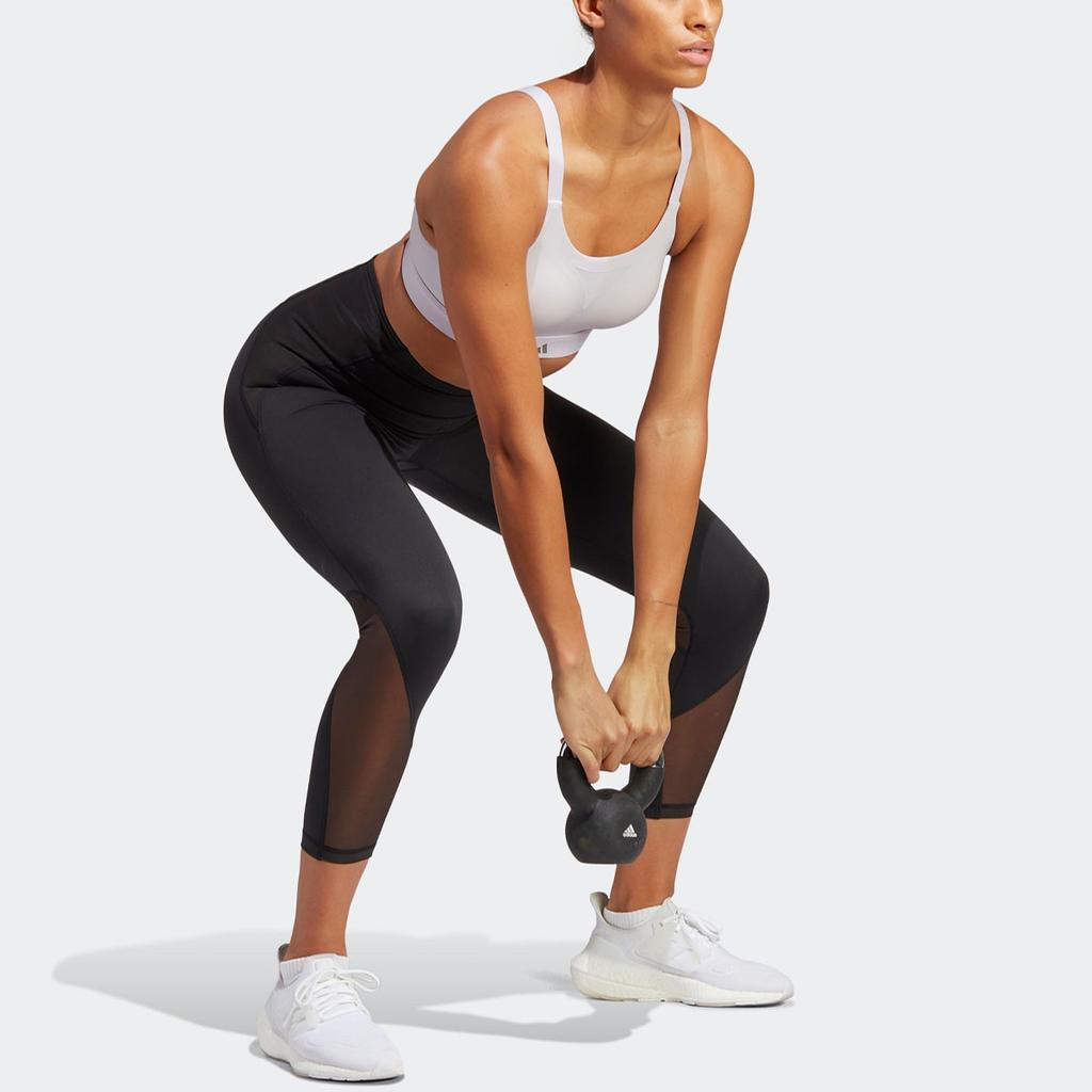 Adidas Solid High-Waist Leggings Women Bottoms Black HR5424