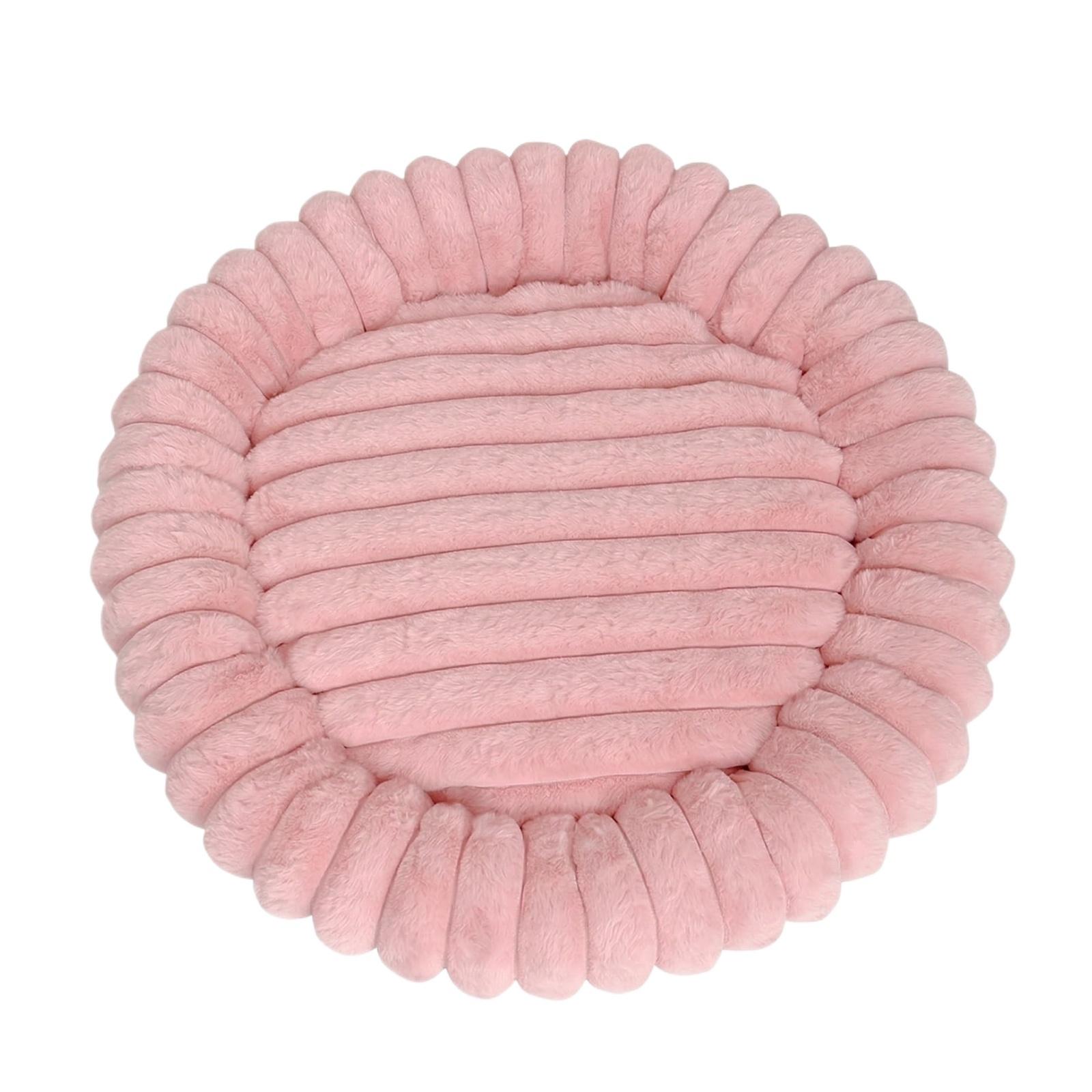 

High-Density Plush Pet Bed Round Warm Bed Winter Dog Sofa one size розовый