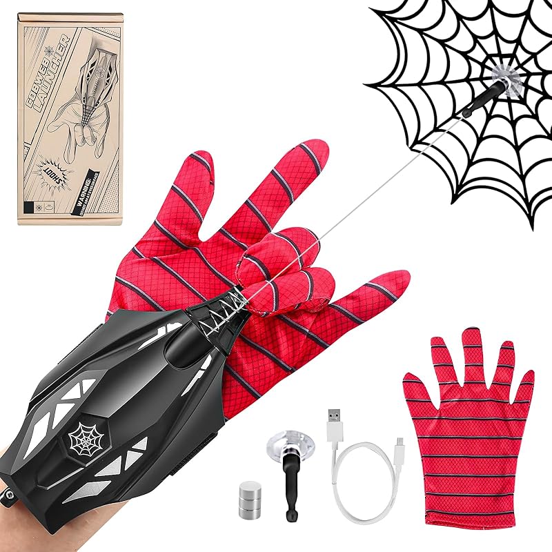 Spider Web Shooter Silk Launcher Spider Fidget Toys Wrist Toy Cheap Cool Stuff Gadgets String Gloves Shooters Fun Amazing hot Toys for Kids Boys 6.70in