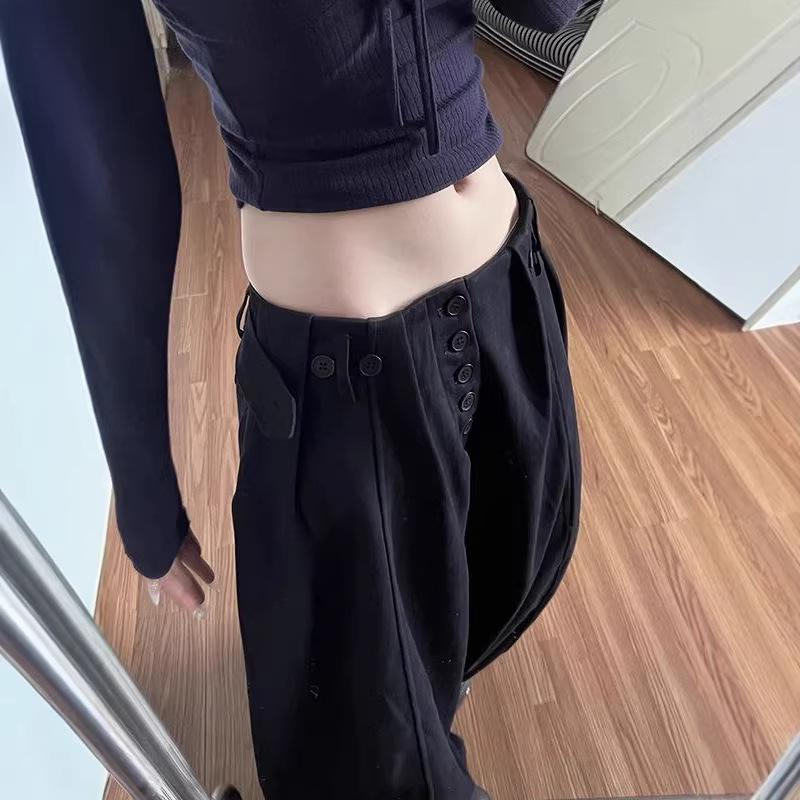 

Women s Korean Style Wide-Leg White Pants - Autumn/Winter Casual, Super Stylish, Loose, Petite, Straight Long Fit Extra Large чёрный