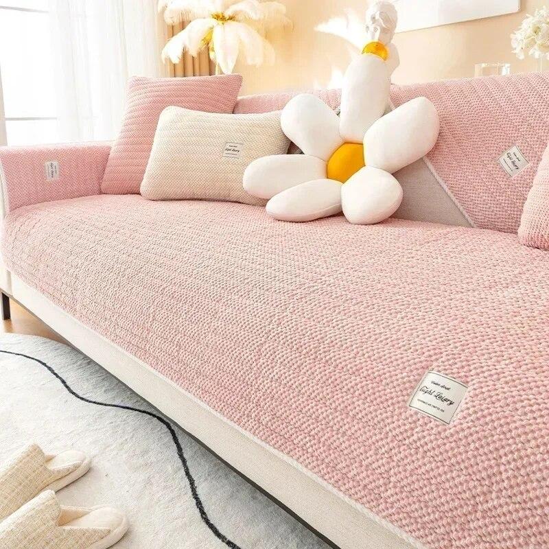 

Нескользящий диван-полотенце в скандинавском стиле, утолщенный плюшевый чехол для дивана для декора гостиной, угловой диван, подушка, спинка, одеяло, домашний декор
