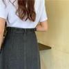 2022 Sommer High Waist A-Linien Jeansrock für Damen - Mittellang, Große Größe, Koreanischer Stil