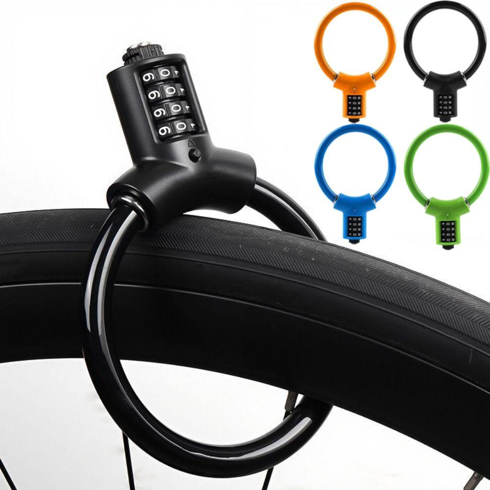 4 Digit Combination Bicycle Combination Lock Portable Ring Lock Keyless Bike Cable Lock Bicycle