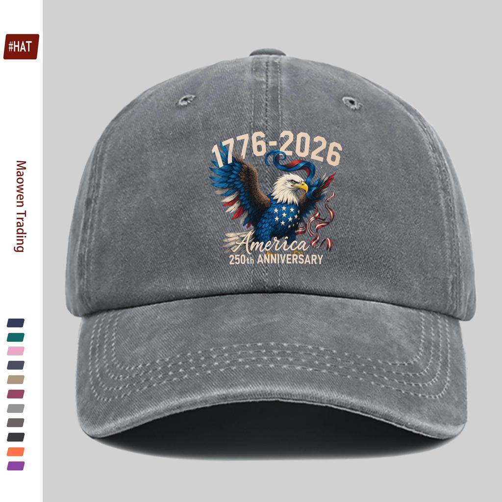 Pc American Flag Eagle Print Baseball Cap Vintage Distressed Style Th Anniversary USA Celebration Design Sun Hat C