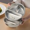 3 Compartments Dinner Plate 304 Stainless Steel Salad Plates Dishes Stackable Portion Control Diet Food Plate Dishwasher Safe