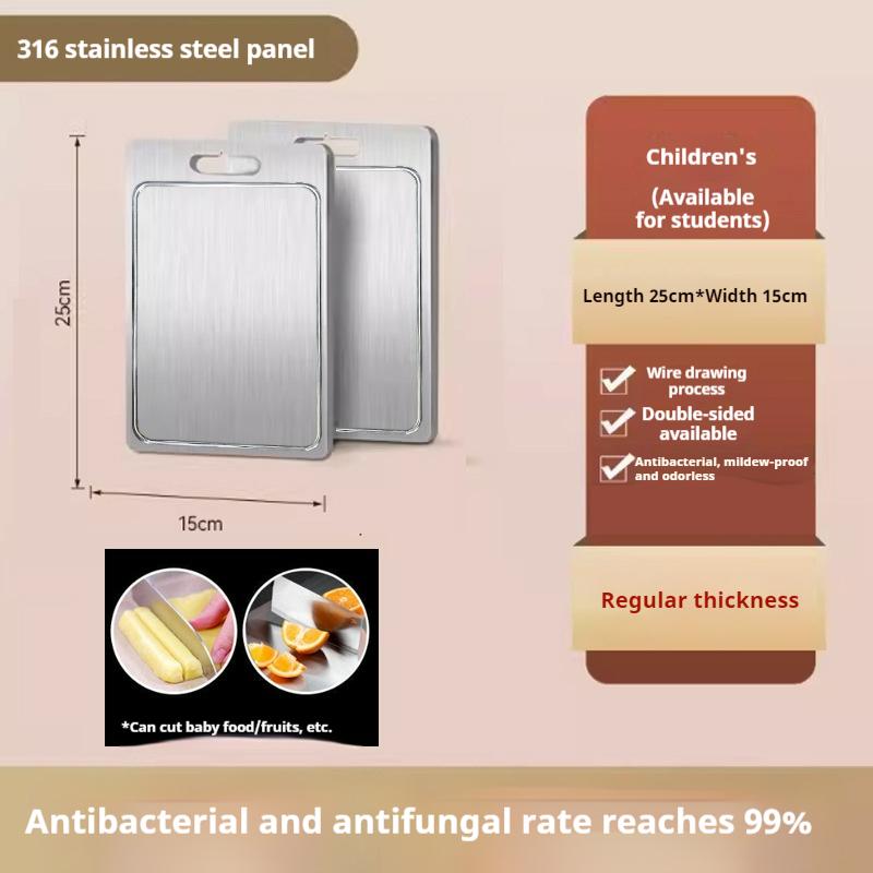 Custom New Arrival Double-Sided Stainless Steel Cutting Board with Juice Groove for Kitchen Usage 1.5MM