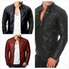European and American men's cotton-pressed leather jacket large size slim-fitting fashion locomotive pu jacket color stand-up collar jacket men