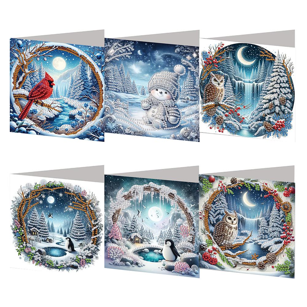 8/12pcs Diamond Painting Greeting Cards Handmade Diamond Painting Gift Card 5D Rhinestone Embroidery Arts Cards Kits for Adults