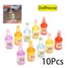 10Pcs 1:12 Dollhouse Miniature Resin Bottle Simulation Wine Bottle Model Doll House Accessories Kids Toys