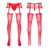 Mens Exotic Sheer Lace Briefs with Stocks Cutout Pantyhose Bulge Pouch G-Strings Glossy Garters Leggings Sissy Nightwears Party