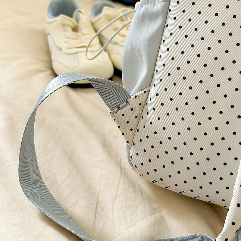 Damen Rucksack Studenten Schultasche College Stil Schleife Polo Punkt Rucksack