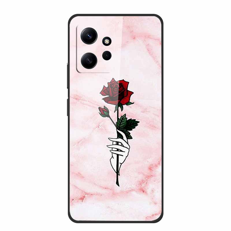 Marble For Redmi Note 12 4G Glass Case Tempered Back Cover Hard Cases For Xiaomi Redmi Note12 4G Protective Shell Colorful Capa