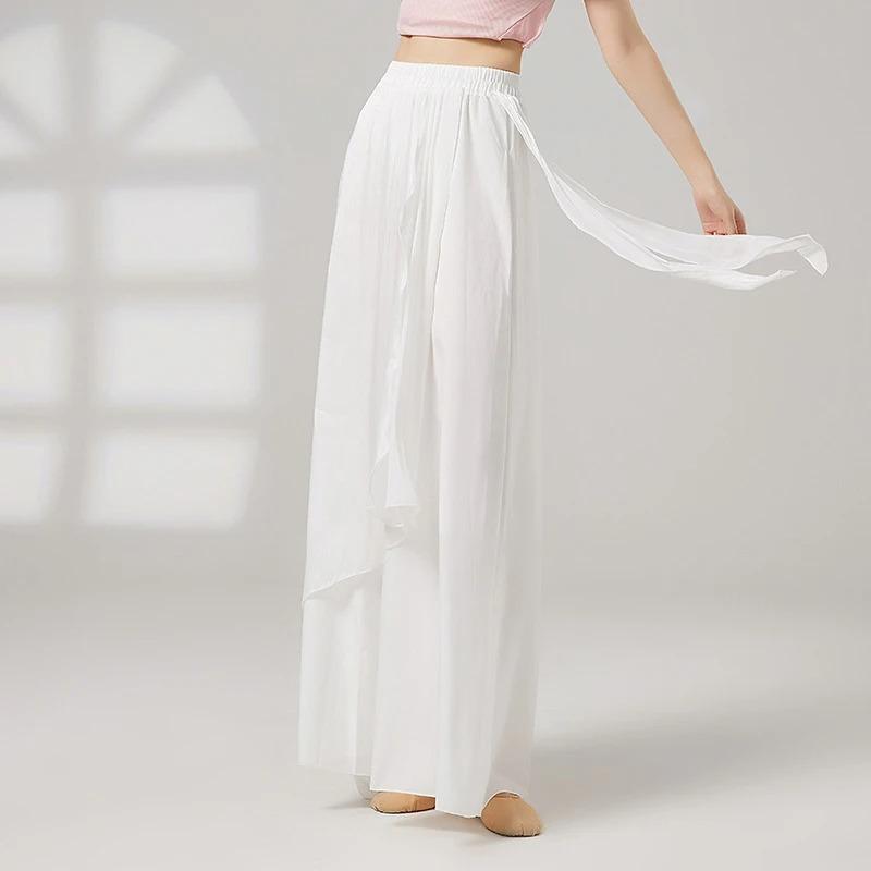Gonna Pantalone Danza Classica Donna Larga Fluida Lucida Casual Costumi da Esibizione Abbigliamento da Pratica per la Danza