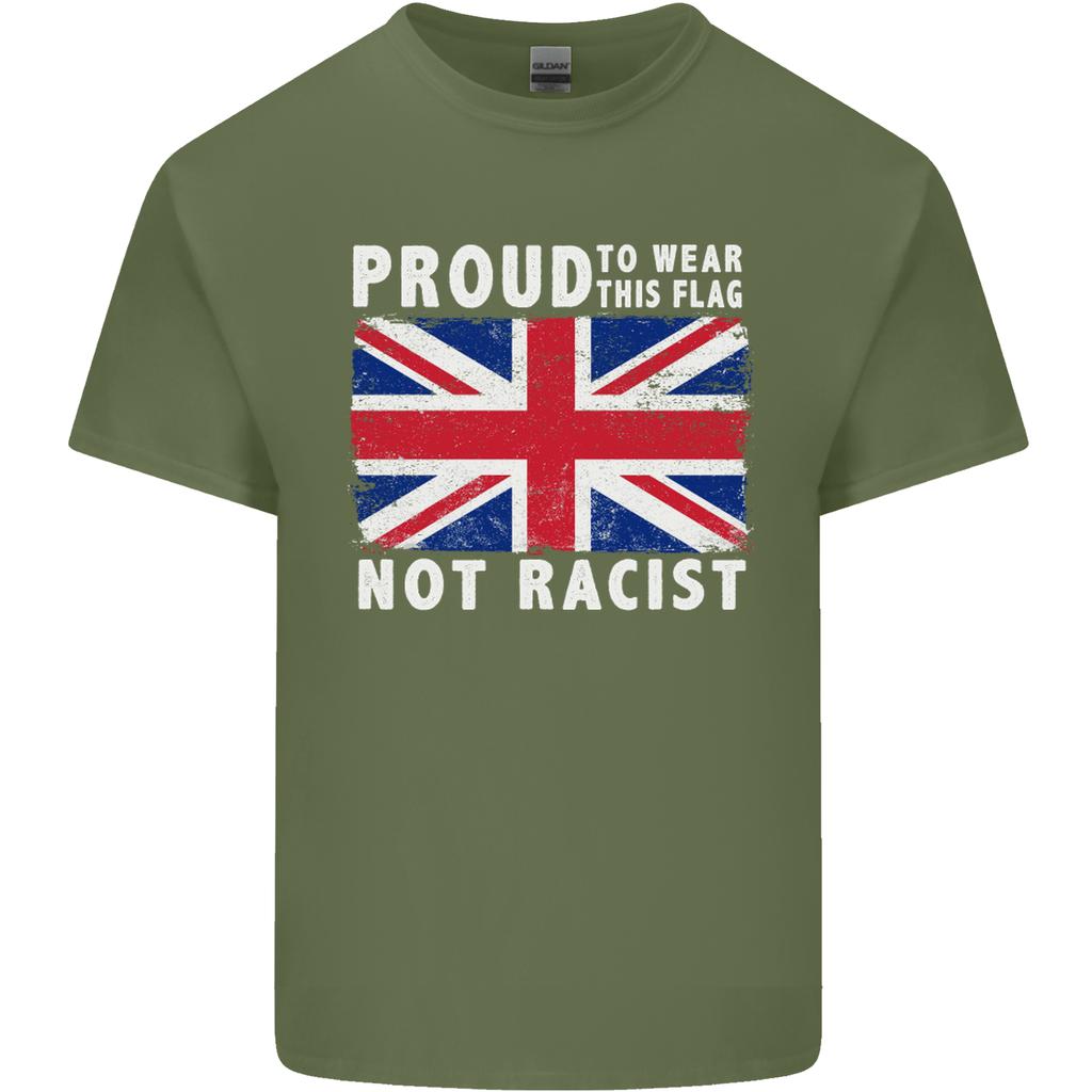 Proud to Wear Flag Not Racist Union Jack Unisexs Light Cotton TShirt
