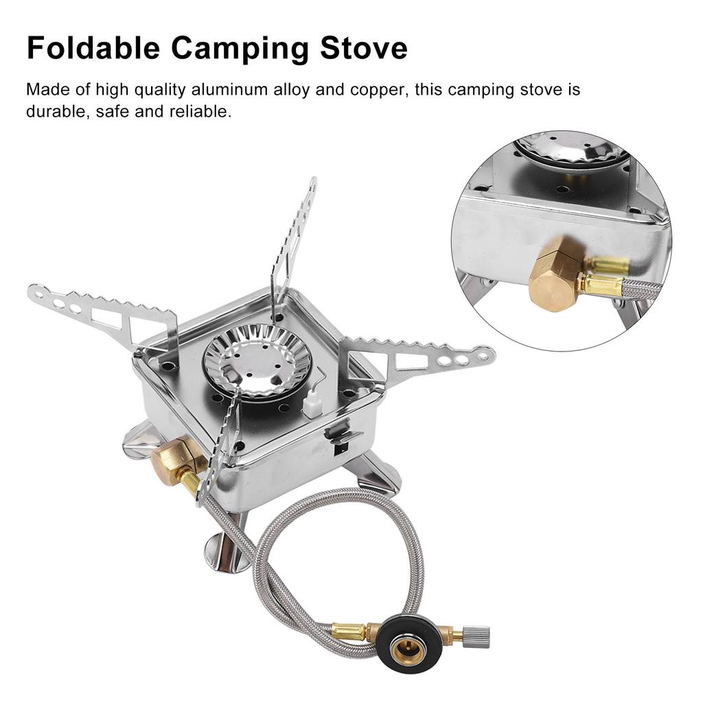 Foldable Camping Stove Light Weight Four Legged Design Safe Portable Backpacking Stove with Hose