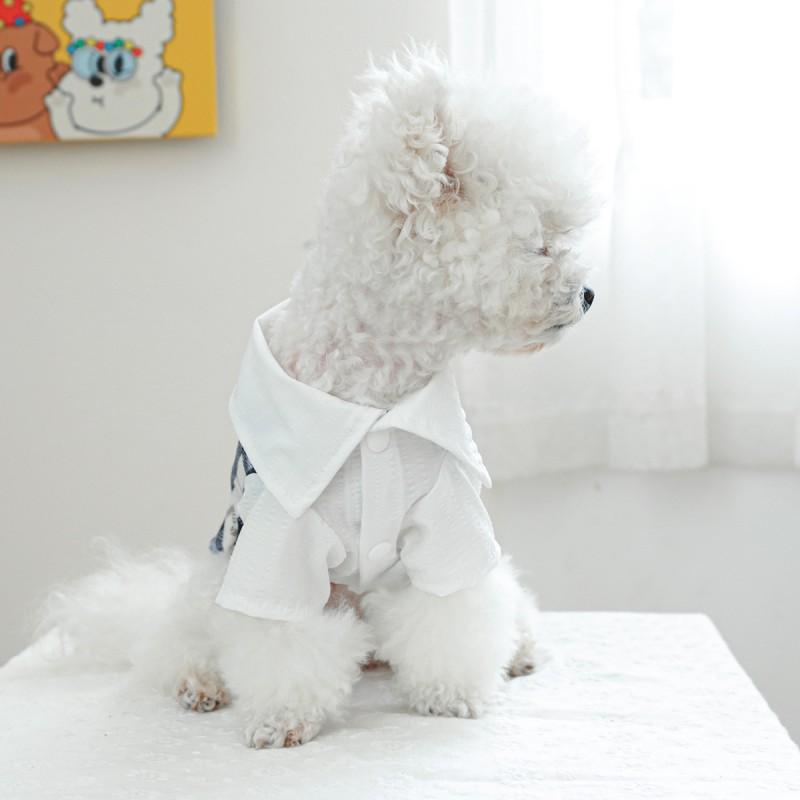 Pet Circle Dog Cat Winter Warm Blue Plaid Tuxedo Jacket Two-Legged Outfit Small Medium Large Breeds