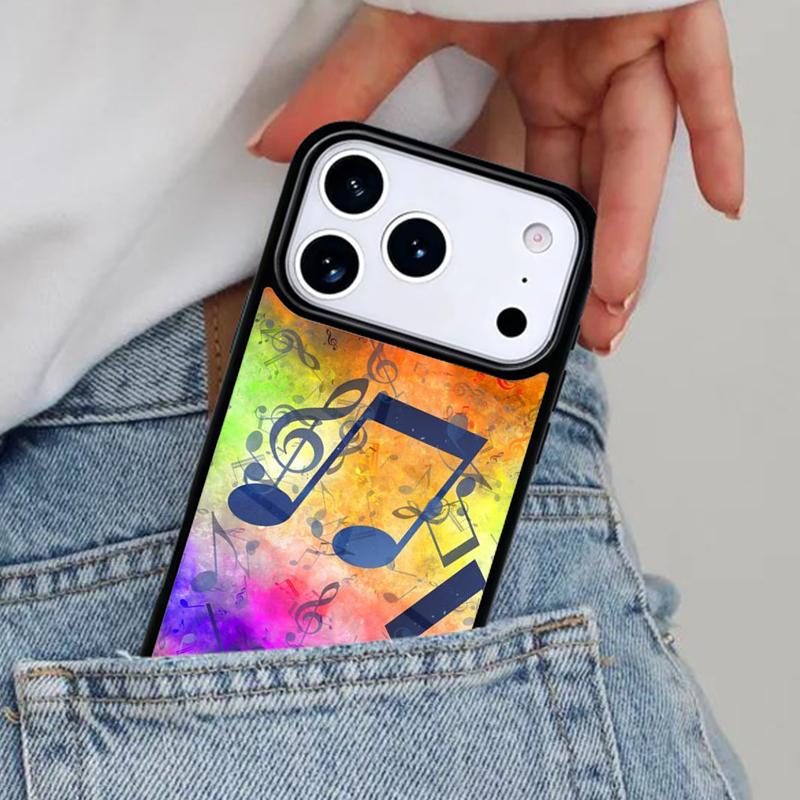 Treble Clef Music Note Phone Case for iPhone 17ProMax 12 13 14 15 16e 17 Pro Max Plus Air Cover
