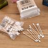 100PCS Round Headed Cotton Swabs, Double Round Headed Cotton Swabs, Bamboo Sticks, Precision Pointed Cosmetic Nail Tools
