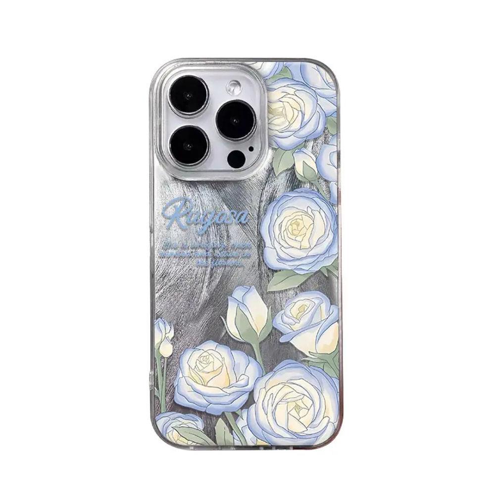 Premium blue rose for iPhone17promax Apple 16 laser phone case 14/13 large hole 15