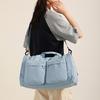Foldable Gym Tote Unisex Duffle Bag with Shoe Compartment Wet Pocket Nylon Weekender Bag for Fitness Travel Swimming