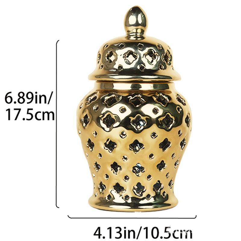 European Flower Vase Crafts Ornaments Porch Decorative Ceramics Lightly Electroplating General Jar Home Decoration Ornaments