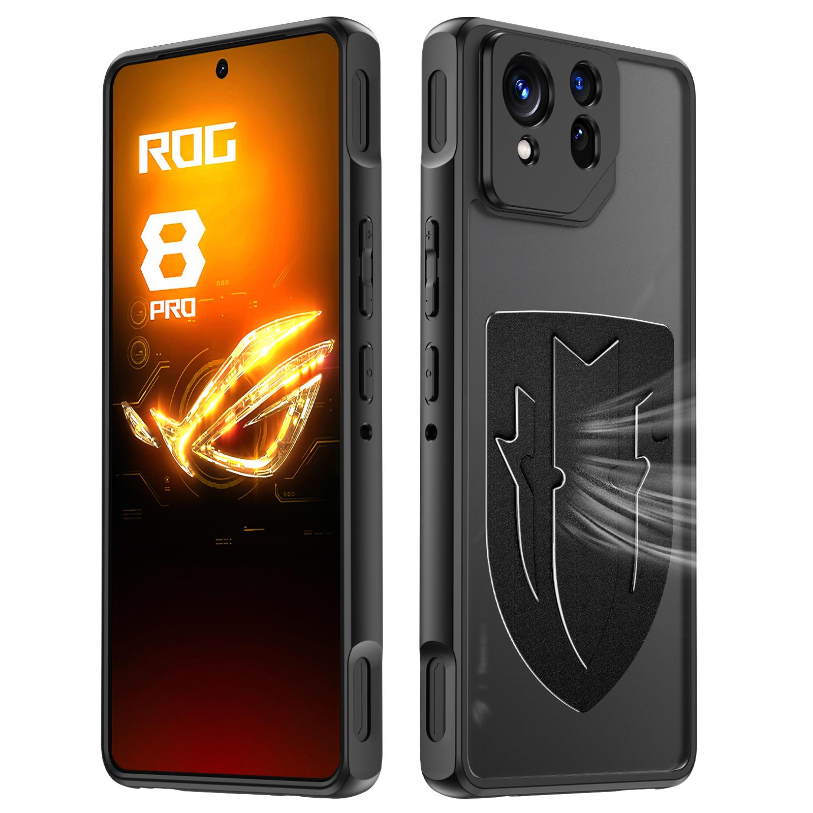 

Для Asus ROG Phone 8 Pro 5G/Phone 8 5G Захисний чохол для телефону з розсіюванням тепла Рідкий силікон+Задня кришка з ПК Black