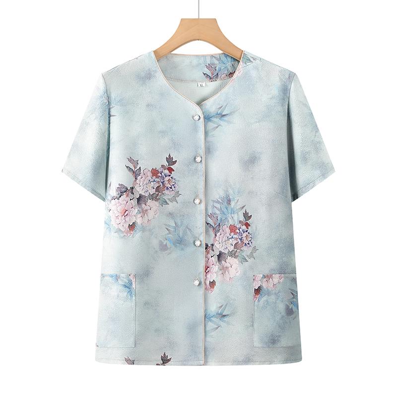 Yuzhaolin Women s Plus Size Floral Short Sleeve Shirt 4XL