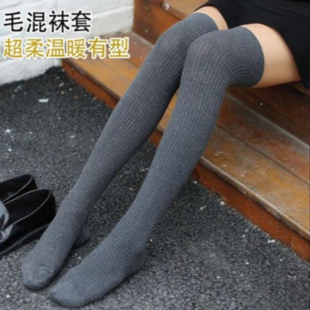 Japan and South Korea Thin Vertical Strip Knee Socks Autumn and Winter New Japanese Drawstring Thin Stockings College Wind Cotton Women's Socks Tide