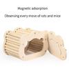 Small Animal Wood Shelter House Small Pet House Cage Accessories Habitat House Hamster Hideouts Playhouse for Chipmunks