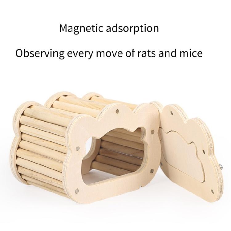 Small Animal Wood Shelter House Small Pet House Cage Accessories Habitat House Hamster Hideouts Playhouse for Chipmunks