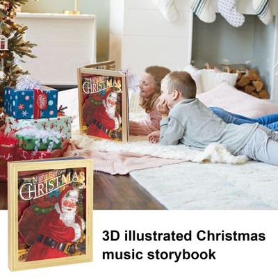 The Night Before Christmas Pop-Up Book Christmas Music Storybook with Light And Sound 3D Illustration Board Picture Book for Kids
