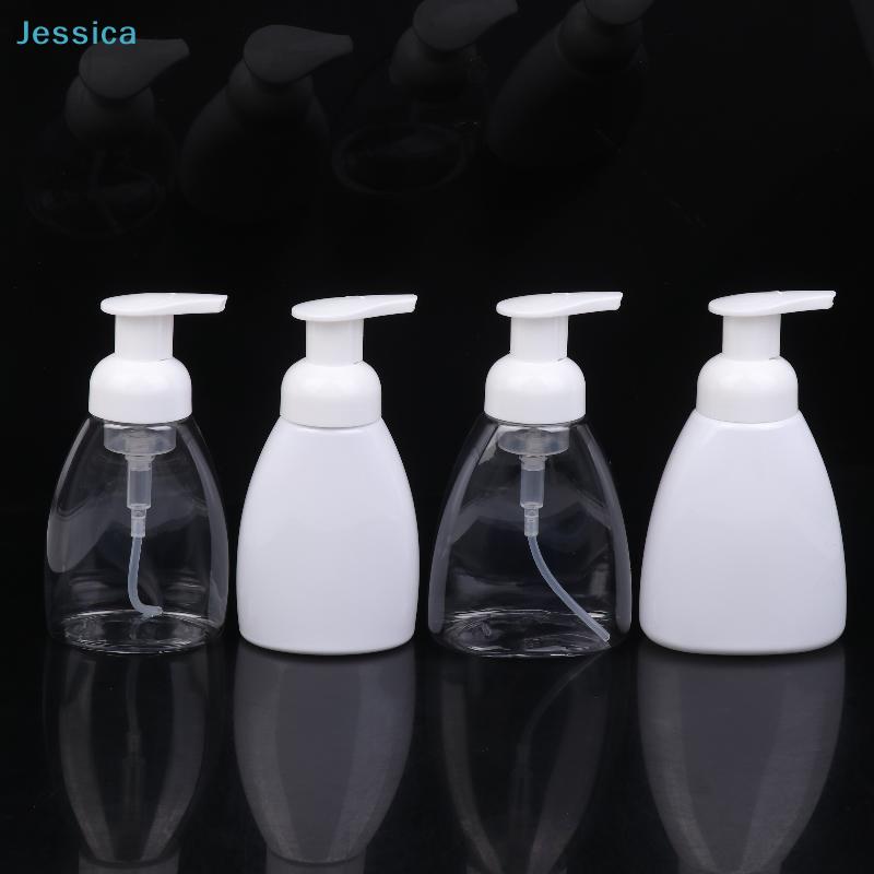 Foam Dispenser Bottles - Clear/White Plastic Press Pump Bottles for Hand Soap, Shampoo Travel Refillable Containers