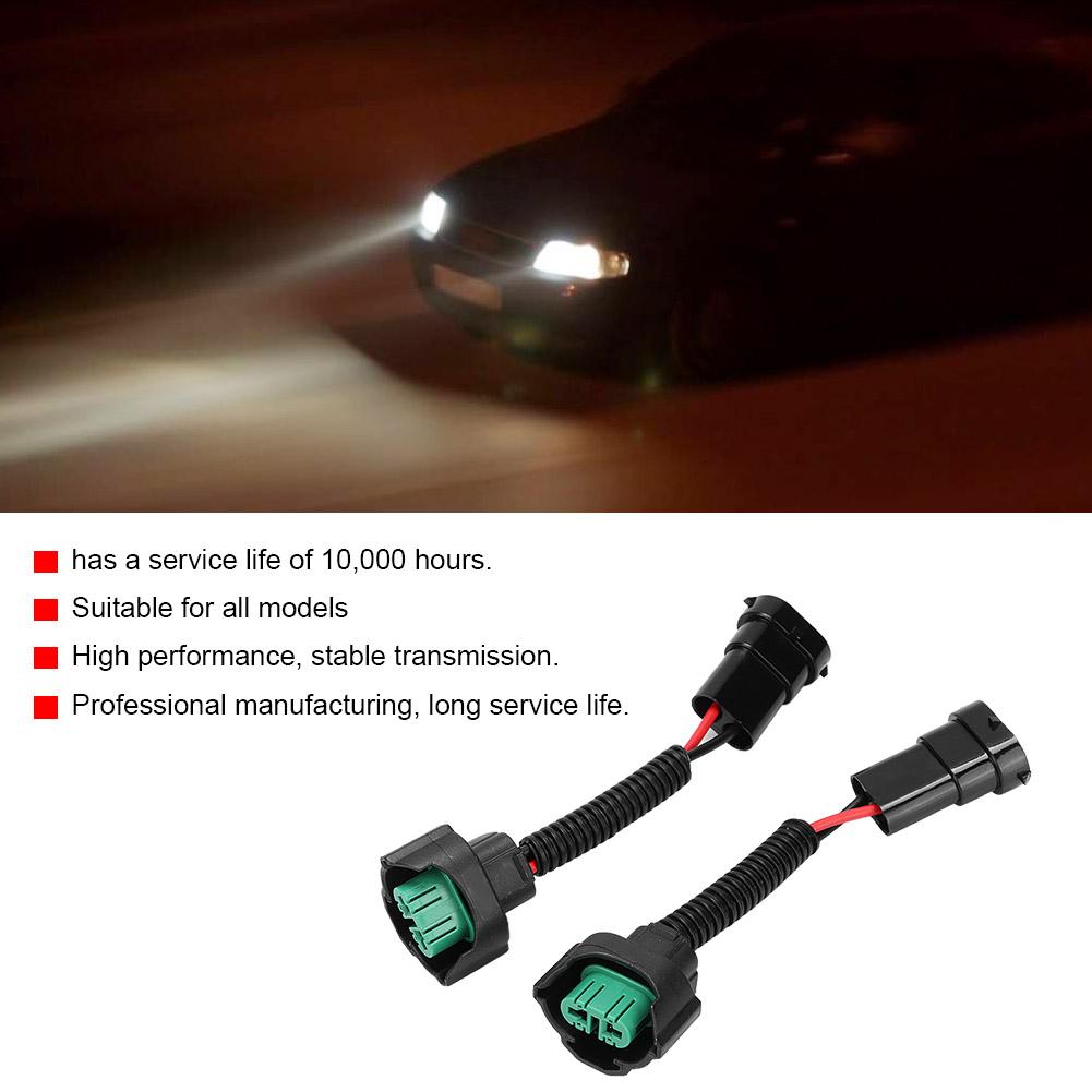 2Pcs H11 Bulb Lamp Base Adapter Socket Female Male Wire Plug Harness Holder For Car Headlight