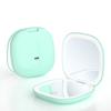 Double-sided light 1/5 times magnification LED cosmetic mirror square folding light and portable light LED cosmetic mirror