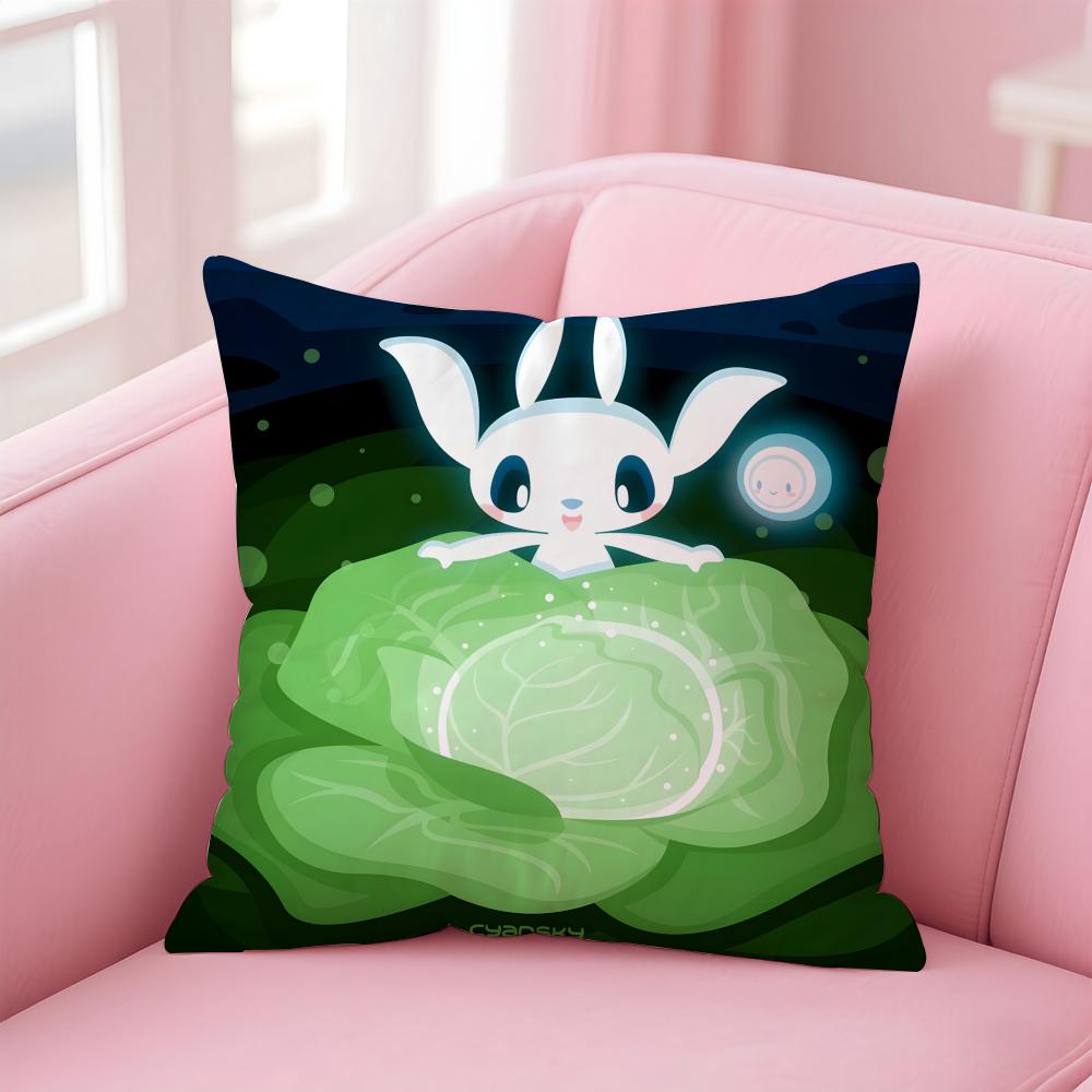 

cute game OOri Cushion Cover Pillowcase Short Plush Invisible zipper Room Sofa Cushion Cover 30X30cm