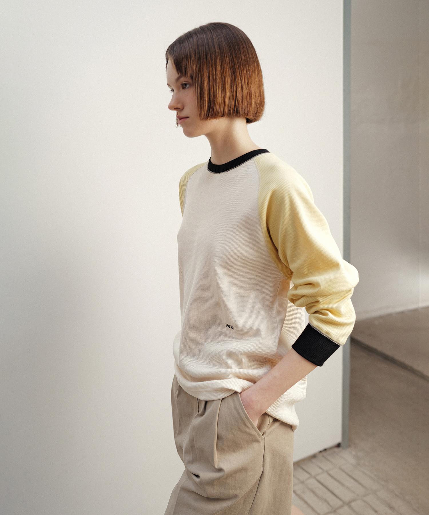 Annies Raglan Waffle Tee (Yellow) Yellow