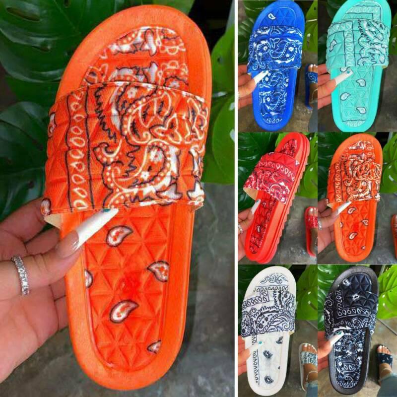 Womens Bowknot Flip Flops Slippers Sliders Summer Beach Slip On Mules Shoes Size