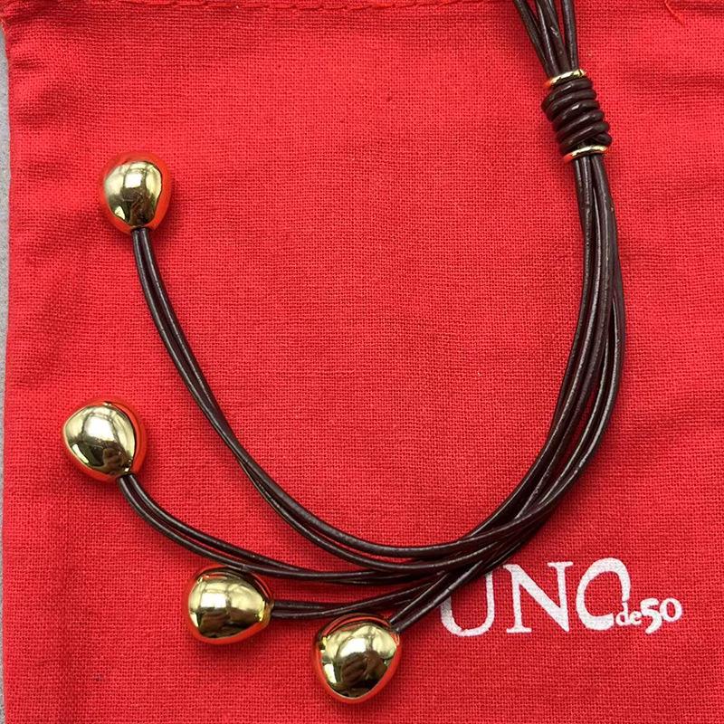 2024 UNOde50 Trendy Geometric Leather Cord Necklace for Women – Stylish Jewelry Gift
