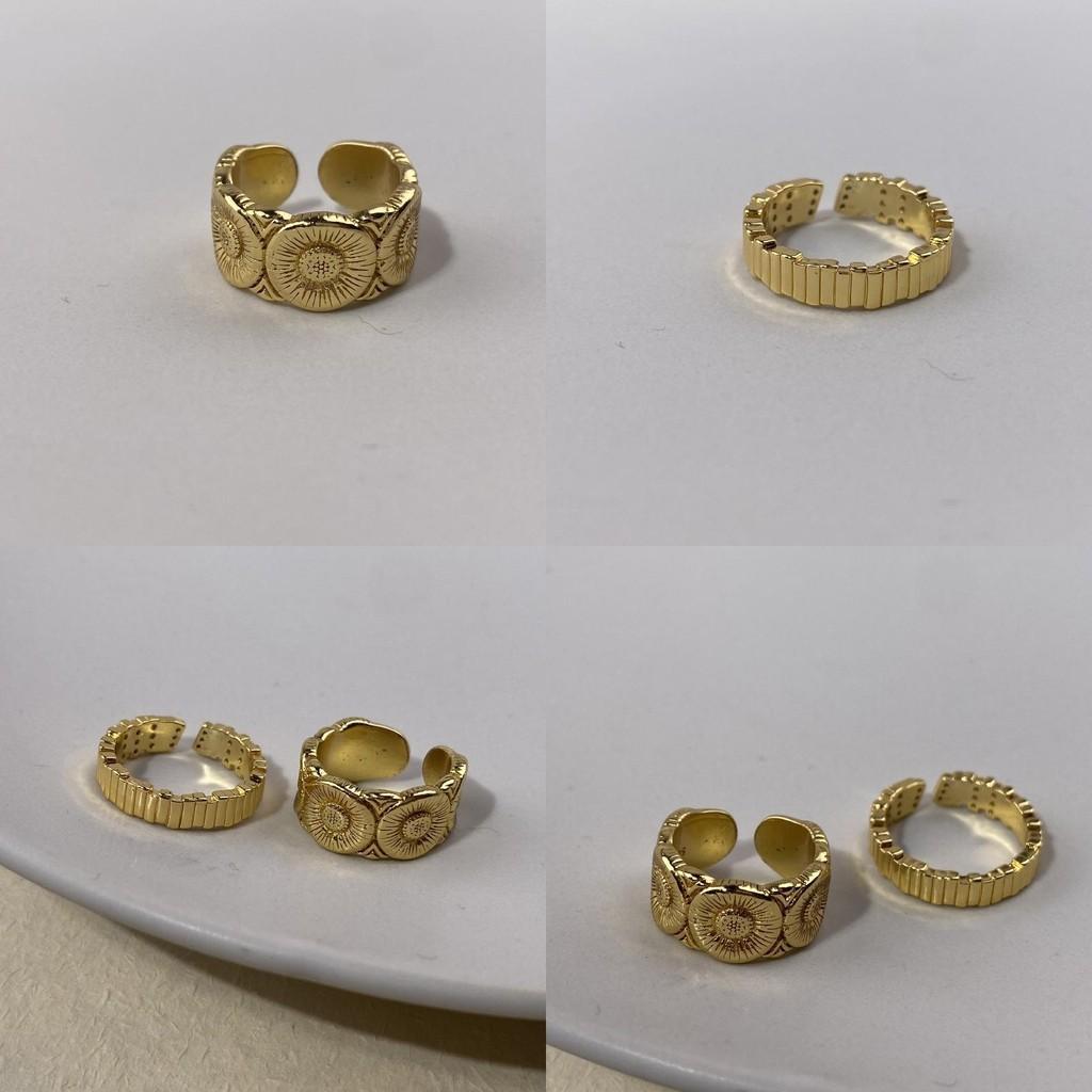 Exquisite Vintage Daisy Ring For Women Adjustable Copper Geometric Design Fashion Accessory