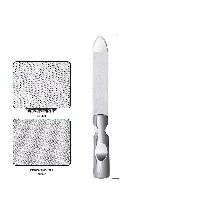 New Double-Sided Stainless Steel Nail File & Buffer for Nail Care and Art