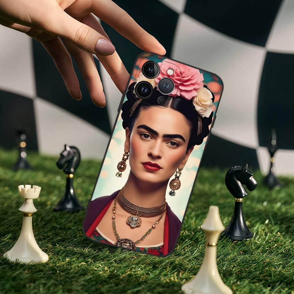 Fashion F-Frida K-KahlosS Silicone Anime Black Case For Iphone 17 Air 16 15 14 13 12 11 Pro Max Plus Basic