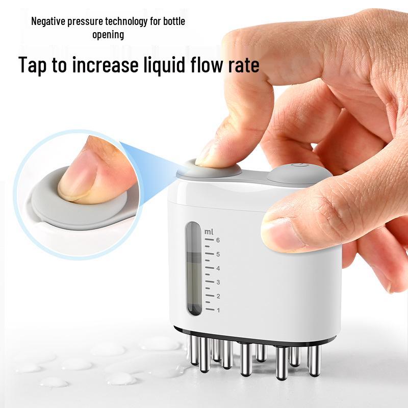 Red Light Electric Scalp Massage Comb with EMS & Minoxidil Applicator белый