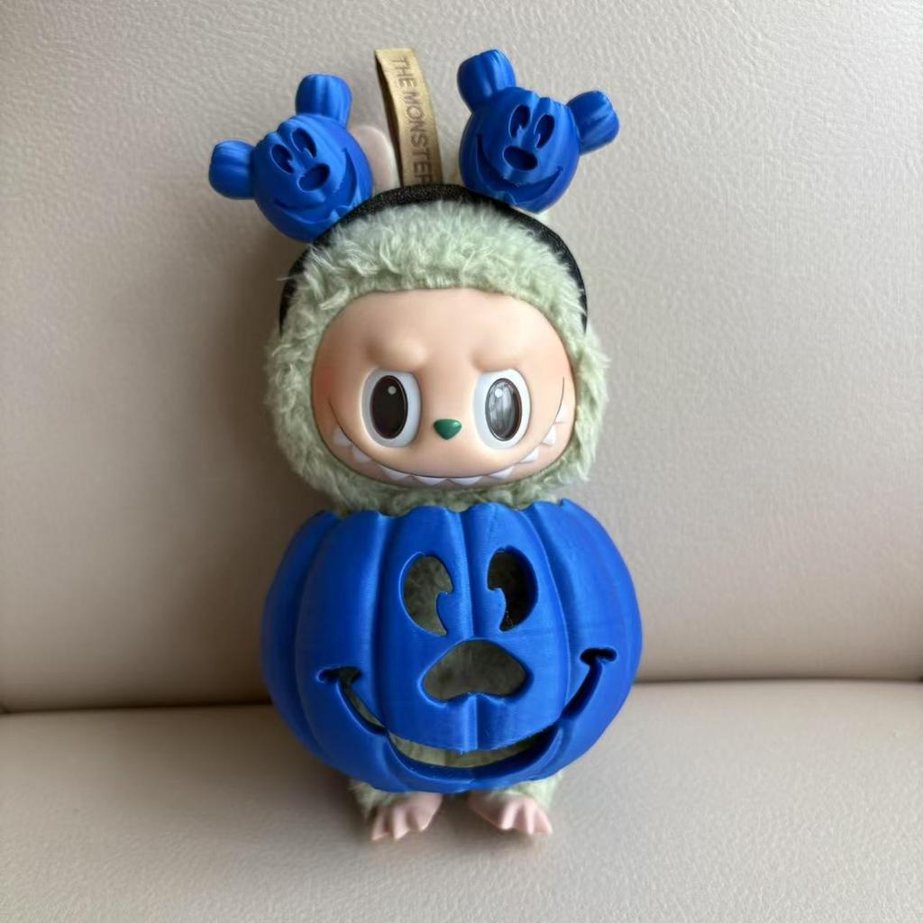 Clothes for Labubu Halloween Gradient Colorful Pumpkin Outfit Set for 1.0 3.0 Generation Figure Collectible Decor Labubu Cosplay
