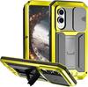 Heavy Duty Metal Cover for Samsung S26 S25 Edge S24 Ultra S23 S22 Plus S21 with Glass Screen Alloy Kickstand Shockproof Case