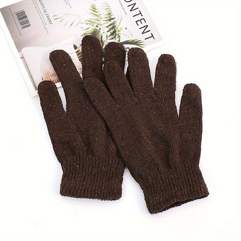 

1 пара холодостойких вязаных перчаток с раздельными пальцами, унисекс, зимние перчатки для велоспорта и активного отдыха для мужчин и женщин, перчатки для холодной погоды, снаряжение для холодной погоды кофейный