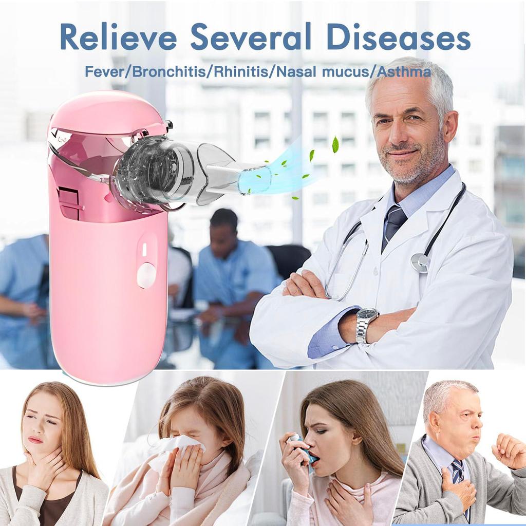 Portable Nebulizer Handheld Fine Atomization Nebulizer Mesh Atomizer Silent Inhaler Nebuliser Inhalator for Adult Kids