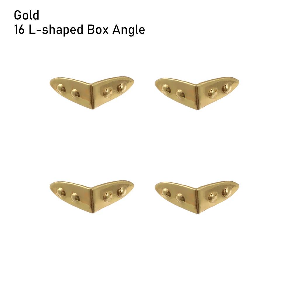 4Pcs Mini Metal Crafts DIY Manual BJD Doll Bags Parts Doll Suitcase Box Case Corner Protector Luggage Trunk Lock Box Accessories
