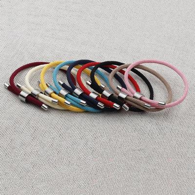 Multicolor Steel Wire Adjustable Bangles Expandable Handmade Braided Rope Bracelet Couple Bracelets for Women Men Jewelry