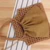 Women Hollow Out Clutches Top-handle Bag Hand-woven Shoulder Bag with Cott Thread Summer Beach Shopper Satchel Female Handbags